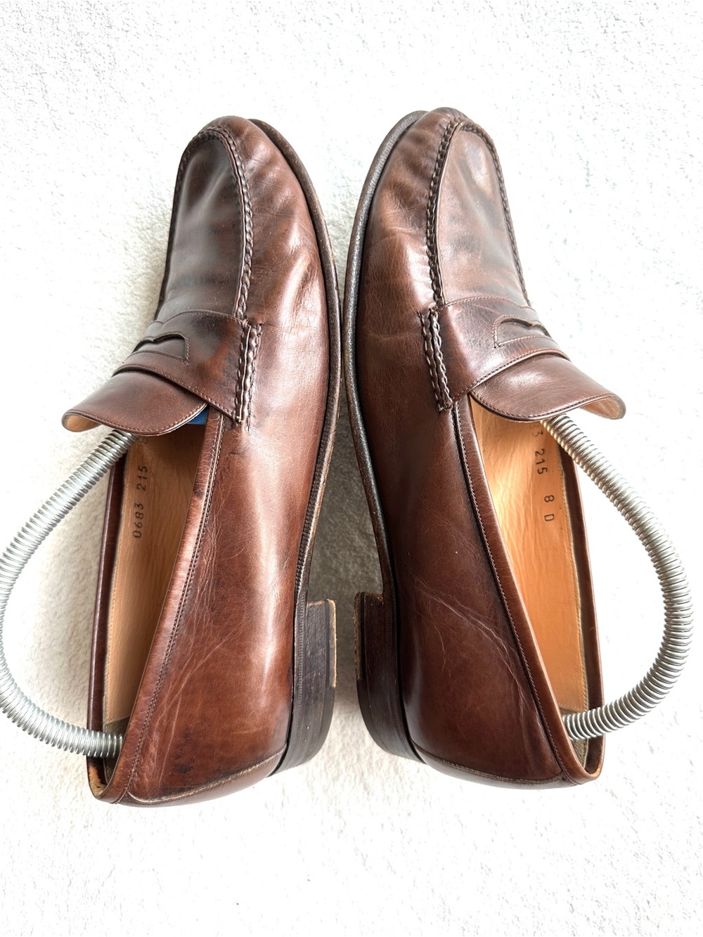 Salvatore Ferragamo Men’s Brown Leather Penny Loafers SZ 8 - Picture 6 of 10